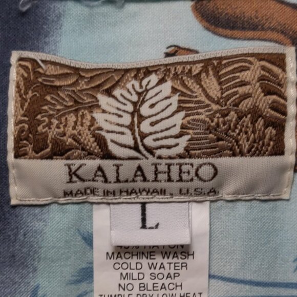 Kalaheo Pearl Harbor Us Carrier Ship Aloha Hawaiin Shirt SIZE LARGE - Picture 4 of 5